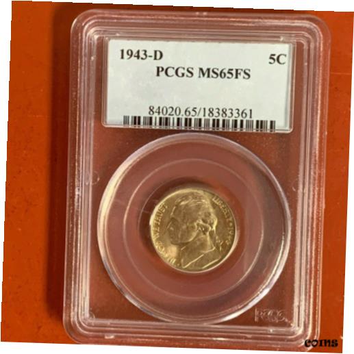 楽天金銀プラチナ　ワールドリソース【極美品/品質保証書付】 アンティークコイン コイン 金貨 銀貨 [送料無料] 1943-D Silver War Nickel PCGS MS65FS Nice toning Great Coin Full Step!