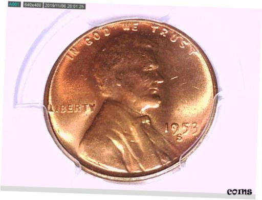 1953 S 󥫡   PCGS MS 65 RD 33349358 ӥǥ1953 S Lincoln Wheat S...
