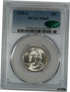 1935年 Sワシントンクォーター 25C PCGS & CAC認定 MS 65交代州 UNC (703)1935 S Washington Quarter 25C PCGS & CAC Certified MS 65 Replacement State UNC (703)