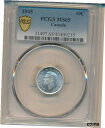 カナダ 10セント - 1945年レア PCGS MS65 (小売価格 300.00ドル以上) 認定Canadian Dime - 1945 Rare PCGS...