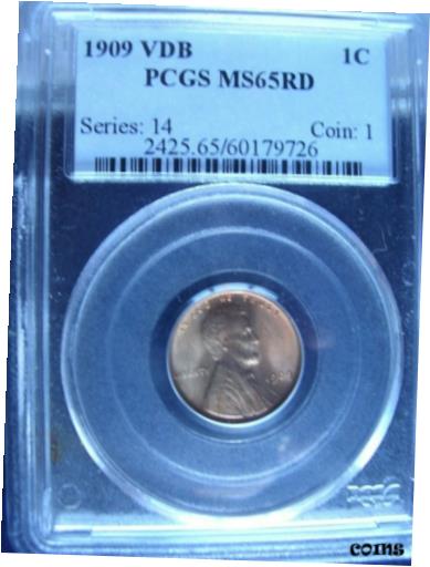 ڶ/ʼݾڽա ƥ    [̵] :1909 VDB 1C LINCOLN CENT KEY DATE PCGS MS-65-RD CHERRY RED RARE HIGHEST-GRADES