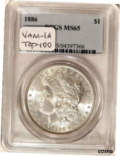 ڶ/ʼݾڽա ƥ    [̵] 1886 $1 PCGS MS 65 VAM-1A LINE THROUGH 6 ~ TOP-100 MORGAN DOLLAR VARIETY