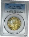 1961 50C PCGS MS65FBL 「バグズバニー」 FS-401 フランクリン ~ 希少な宝石グレードとカラー!1961 50C PCGS MS65FBL "Bugs Bunny" FS-401 Franklin ~ Rare gem grade and color!