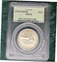  アンティークコイン コイン 金貨 銀貨  1936 PCGS MS 65 Wisconsin Territorial Silver Half Dollar, Old Green Holder