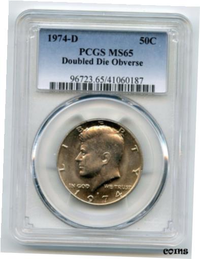 【極美品/品質保証書付】 アンティークコイン コイン 金貨 銀貨 [送料無料] 1974-D Kennedy Half Dollar PCGS MS65 - Doubled Die Obverse - Denver Mint BR48