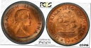 yɔi/iۏ؏tz AeB[NRC RC   [] 1960 SOUTH AFRICA ONE PENNY BU PCGS MS65RD COLOR TONED ONLY FOUR GRADED HIGHER