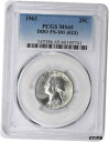 1963 Washington Silver Quarter DDO FS-101 MS65 PCGS※関税は当ショップ負担（お客様負担無し）※全国送料無料・海外輸送無料※商品の状態は画像をご確認下さい（極美品・目立った汚れ無し）※輸入品の...