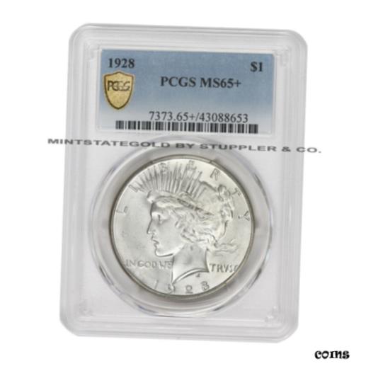 【極美品/品質保証書付】 アンティークコイン 銀貨 1928 $1 Silver Peace Dollar PCGS MS65+ gem graded Philadelphia white coin [送料無料] #sct-wr-8782-1541