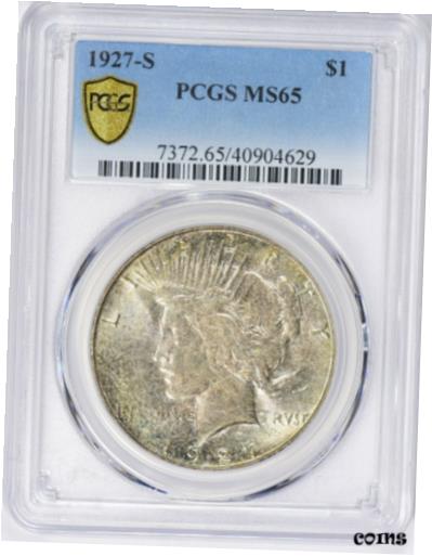 【極美品/品質保証書付】 アンティークコイン 硬貨 1927-S Peace Dollar MS-65 PCGS Certified [送料無料] #oot-wr-8782-2264 1