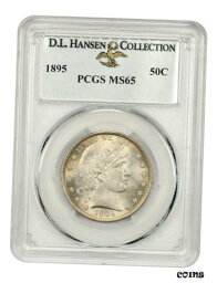 【極美品/品質保証書付】 アンティークコイン 金貨 1895 50c PCGS MS65 ex: D.L. Hansen - Lovely Golden Gem - Barber Half Dollar [送料無料] #got-wr-8782-2440