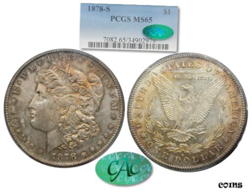  アンティークコイン コイン 金貨 銀貨  NICELY TONED 1878-S Morgan Silver Dollar $1 PCGS MS-65 CAC KVE Investments, LLC