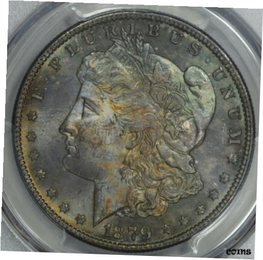  アンティークコイン コイン 金貨 銀貨  1879-S Morgan Silver Dollar PCGS MS65 Black Beauty Near Monochromatic Toned