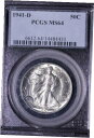 yɔi/iۏ؏tz AeB[NRC RC   [] BU 1941-D Walking Liberty Half Dollar PCGS MS64 FREE SHIPPING WLM