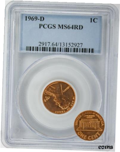 ڶ/ʼݾڽա ƥ    [̵] 1969 D Lincoln Memorial Cent - PCGS Certified RD-64