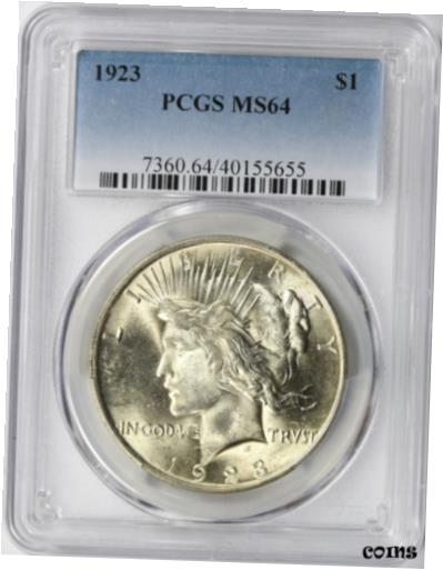 【極美品/品質保証書付】 アンティークコイン コイン 金貨 銀貨 [送料無料] 1923 $1 Peace Dollar PCGS MS64