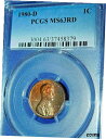 1980-D 1C RD リンカーン記念センター = PCGS #3004 グレード MS63RD--483-1 珍しいトーニング1980-D 1C RD Li...