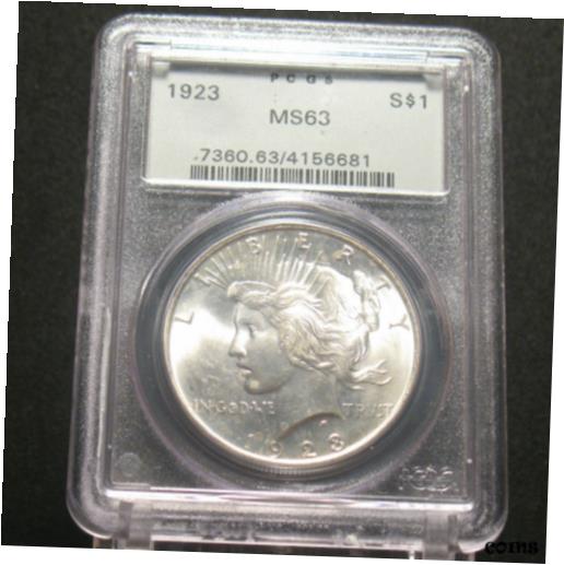 【極美品/品質保証書付】 アンティークコイン コイン 金貨 銀貨 [送料無料] 1923 U.S. Silver Peace Dollar $1 PCGS MS63OGH 90% Silver 90% Silver