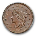 1837 1C コロネット ヘッド ラージ セント PCGS MS 63 BN 非流通 CAC 承認1837 1C Coronet Head Large Cent PCGS MS 63 BN Uncirculated CAC Approved(3)