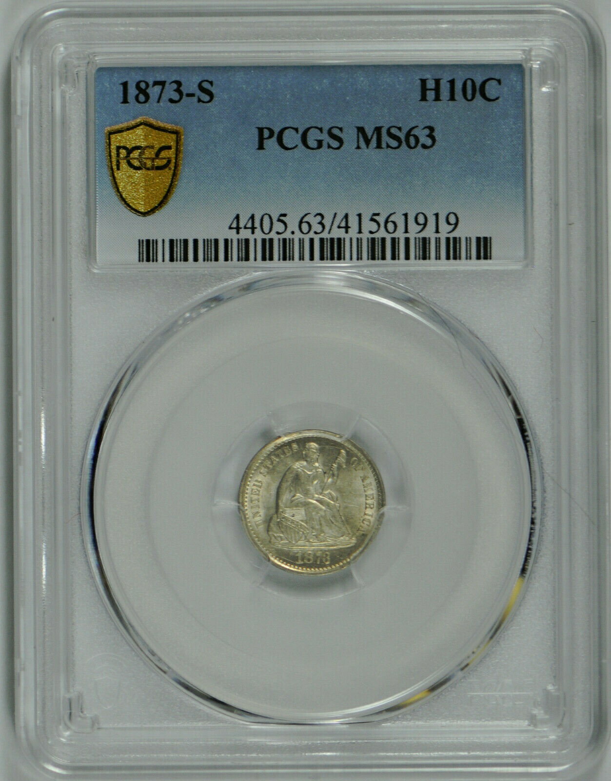 ڶ/ʼݾڽա ƥ Ų 1873 S H10C Seated Liberty Half Dime MS 63 PCGS *No Toning* [̵] #oot-wr-8790-2493