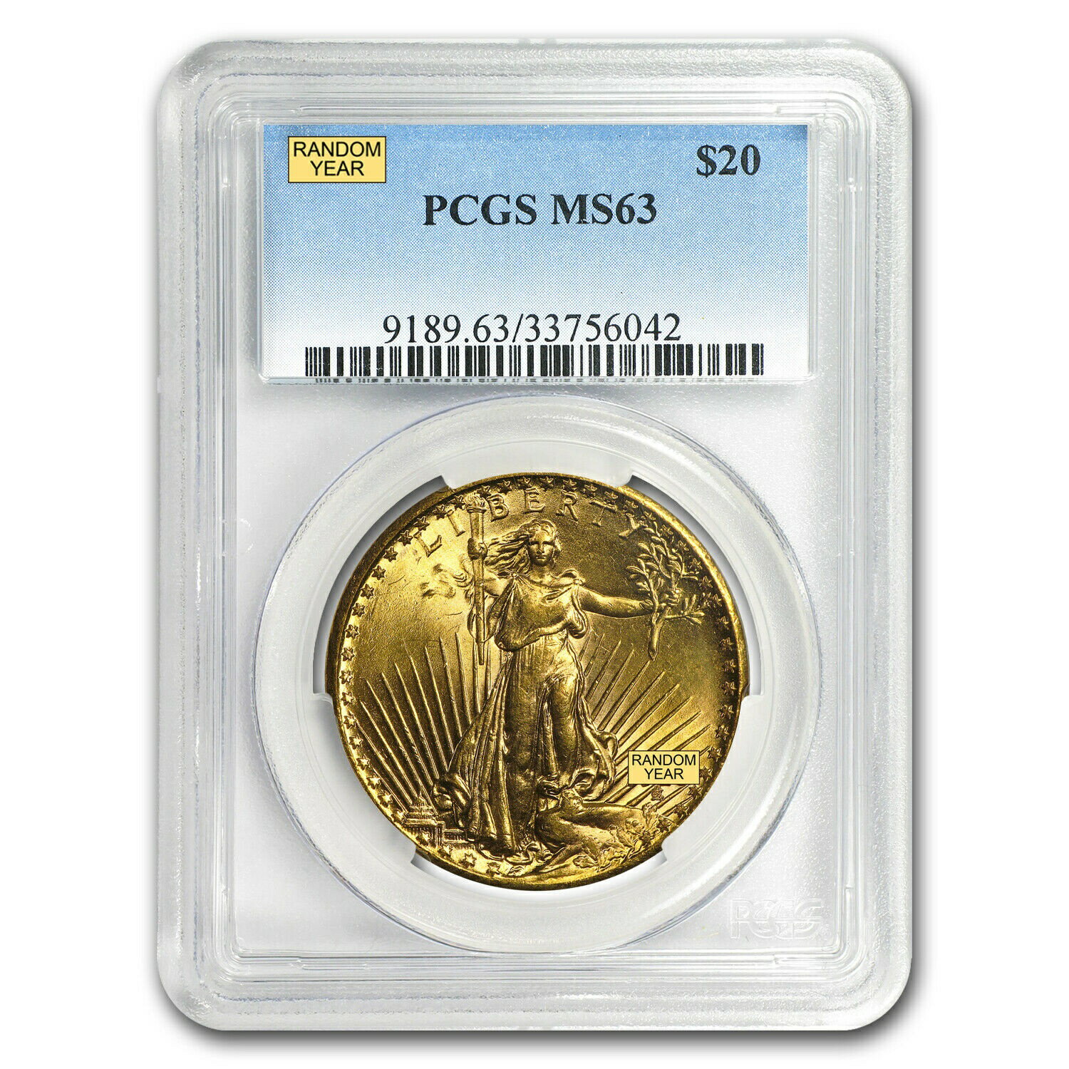 【極美品/品質保証書付】 アンティークコイン 金貨 $20 Saint-Gaudens Gold Double Eagle MS-63 PCGS (Random) - SKU #7223 [送料無料] #got-wr-8790-2553
