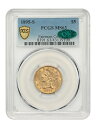 1895-S $5 PCGS/CAC MS63 例: フェアモント コレクション - 過小評価されている S-ミント1895-S $5 PCGS/CAC MS6...