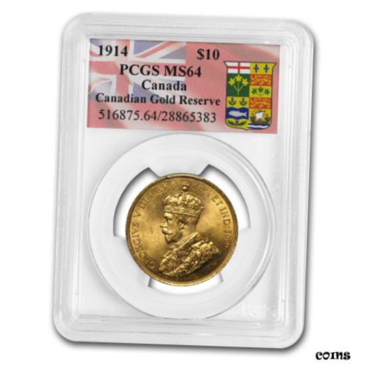 【極美品/品質保証書付】 アンティークコイン 金貨 1914 Canada Gold $10 Reserve MS-63 PCGS - SKU #88206 [送料無料] #got-wr-8791-1037