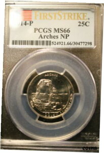 E.J.ゴールド - 2014-P ファースト ストライク ユタ "ア??ーチ" 25c - 貨幣学の学生向け!!!E.J. Gold - 2014-P First Strike Utah "Arch" 25c - For Numismatics Students!!!