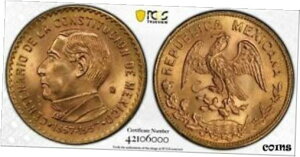 1857-1957 メキシコ憲法 100 周年記念金貨 PCGS MS 651857-1957 Mexican Constitution 100th Anniversary Gold Coin PCGS MS 65