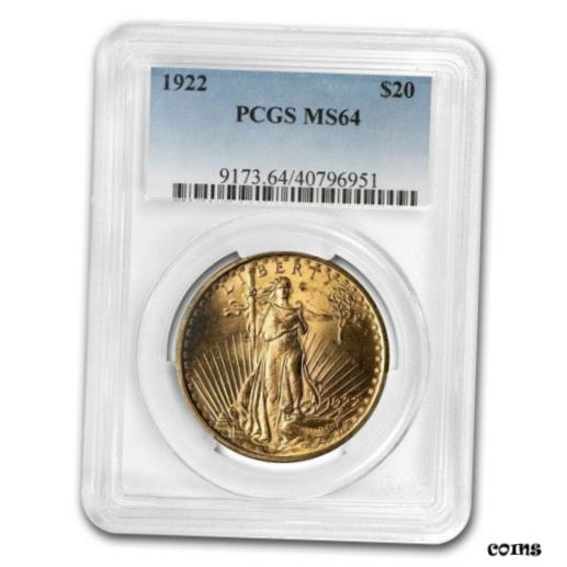 【極美品/品質保証書付】 アンティークコイン 金貨 1922 $20 Saint-Gaudens Gold Double Eagle MS-64 PCGS [送料無料] #got-wr-8791-2133