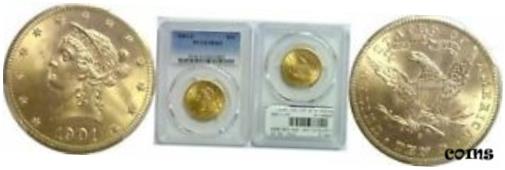 【極美品/品質保証書付】 アンティークコイン 金貨 1901-S $10 Gold Coin PCGS MS-65 [送料無料] #gct-wr-8791-2806