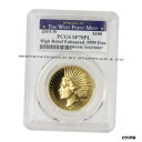 2019-W $100 ゴールド ハイ レリーフ リバティ PCGS SP70PL プルーフライク 1 オンス 24 カラット コイン2019-W $100 G...