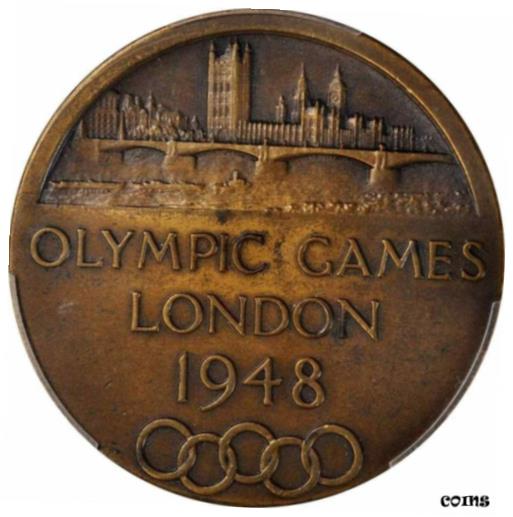  アンティークコイン コイン 金貨 銀貨  Large Bronze Participation Medal 1948 London Olympic Games PCGS MS63 Gold Shield