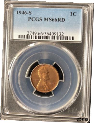 1946-S 1C RD 󥫡 1  PCGS MS66RD 364091321946-S 1C RD Lincoln Wh...
