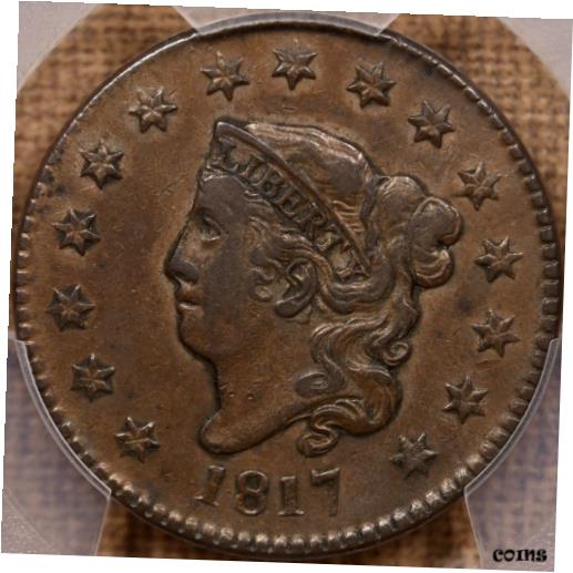 【極美品/品質保証書付】 アンティークコイン コイン 金貨 銀貨 [送料無料] 1817 N.16 15 Star Large cent, PCGS XF det, original & nice DavidKahnRareCoins