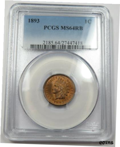 ڶ/ʼݾڽա ƥ    [̵] 1893 PCGS MS64RB Red Brown Indian Head Cent Penny 1c US Coin Item #29801A