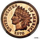 1870 1C PR65 レッド カメオ PCGS インディアン セント ポップ 4 / 4 ファイン インクレディブル レッド フラッシュ1870 1C PR...