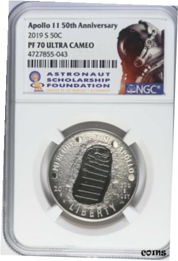 yɔi/iۏ؏tz AeB[NRC RC   [] 2019 S Apollo Proof Half Dollar From Apollo 11 50th Anniversary Set NGC PF70 UC