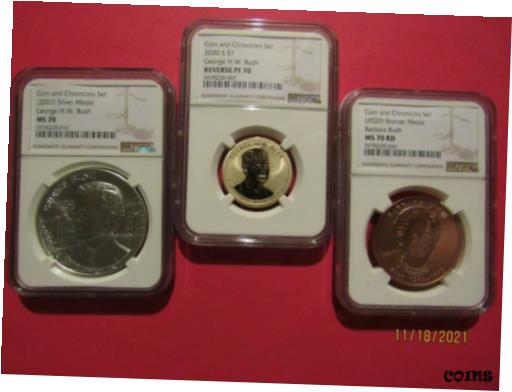  アンティークコイン コイン 金貨 銀貨  2021 COIN & CHRONICLE SET GEORGE BUSH "!! GRADED BY NGC 70" (SPECIFICS BELOW)