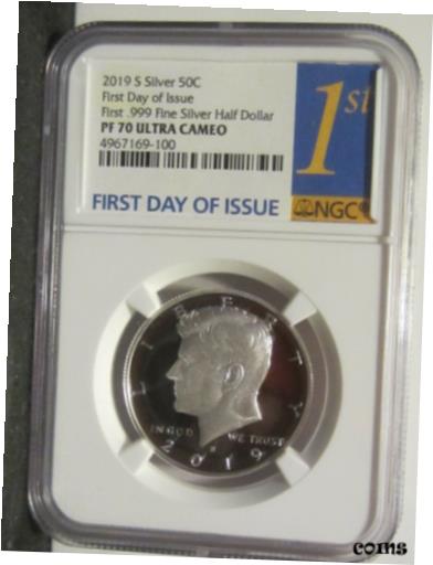 ڶ/ʼݾڽա ƥ    [̵] First day of issue .999 Fine Silver 2019 S Kennedy Half 50c NGC PF70 ULTRA CAMEO