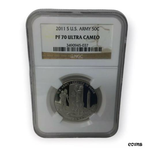 ڶ/ʼݾڽա ƥ    [̵] 2011 S 50c Half Dollar U S Army Commemorative NGC Proof 70 Ultra Cameo Nice 5037