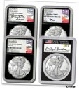 2021 $1 タイプ 2 NGC/PCGS PF70 FDOI (4) コインセットすべてのタイプ 2 署名ラベルプレセール2021 $1 TYPE 2 NG...