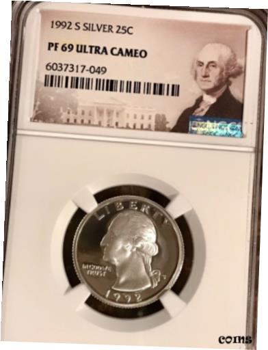 yɔi/iۏ؏tz AeB[NRC RC   [] 1992 S Washington Quarter PF 69 Ultra Cameo Certified Silver 25c #049 NGC