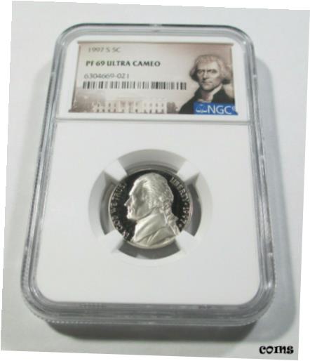  アンティークコイン コイン 金貨 銀貨  1997-S 5c NGC PF69 Ultra Cameo Proof Jefferson Nickel Certified NGC #6304669-021