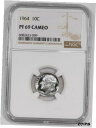 yɔi/iۏ؏tz AeB[NRC RC   [] 1964 PROOF ROOSEVELT DIME 10C NGC CERTIFIED PF 69 CAMEO (009)