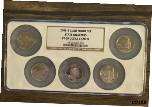 ڶ/ʼݾڽա ƥ    [̵] NGC PF 69 ULTRA CAMEO 2008-S Clad Proof Set State Quarters