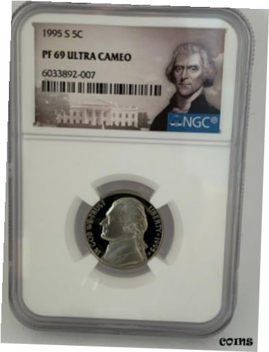 ڶ/ʼݾڽա ƥ    [̵] 1995 S 5C San Francisco Mint Jefferson Proof Nickel Grade NGC PF69 Ultra Cam #07