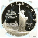 yɔi/iۏ؏tz AeB[NRC RC   [] 1986 S UNITED STATES Ellis Island Statue Liberty Silver Dollar Coin NGC i97844