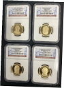 2009 S プルーフ大統領ドルセット - NGC PF 69 ウルトラ カメオ - 4 コイン2009 S Proof Presidential Dollar Set - NGC PF 69 Ultra Cameo - 4 Coins(3)