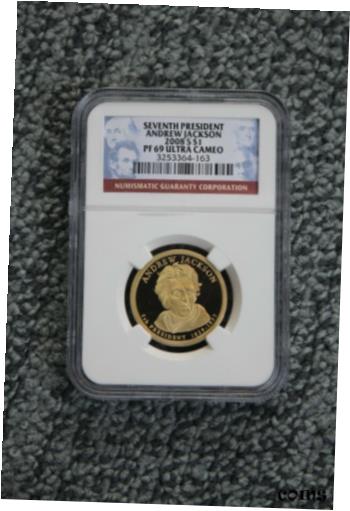 ڶ/ʼݾڽա ƥ    [̵] NGC PF 69 Ultra Cameo 2008 S $1 Andrew Jackson 7th President Coin