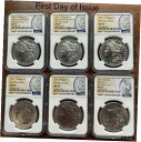 2021年 モルガン&ピースダラー100周年記念 6コインセット NGC MS70 発行初日!2021 Morgan and Peace Dollar 100th Anniv 6 Coin Set NGC MS70 First Day of Issue!(3)